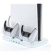 CODOGOY Upgraded PS5 Cooling Stand with Controller Charger, Cooling Station for PS5 Disc & Digita...
