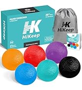 HiKeep Hand Exercise Balls, Set of 6 Physical Therapy Different Resistance Workout Kit