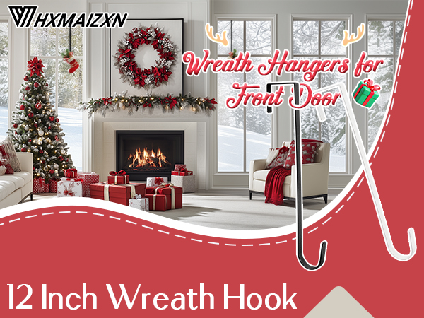 12 in Wreath Hanger Black Wreath Hangers for Front Door Wreaths Hangers Hook Over The Door Hook