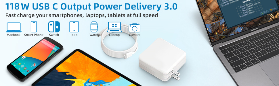 100w usb c charger usb c laptop charger