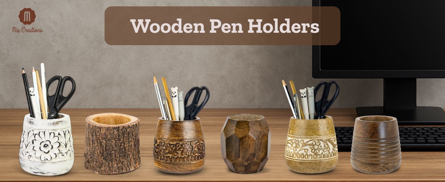 Wooden Pen Holders for Desk Organization