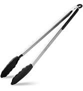 600? Heat Resistant Kitchen Tongs for Cooking with Silicone Tips,Maywe Tanso 17-Inch Stainless St...