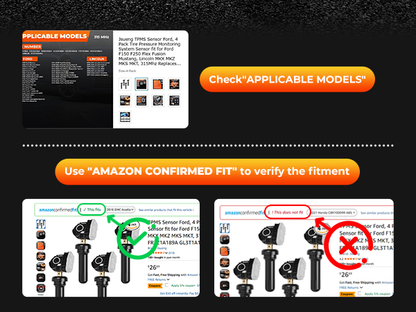 Use CONFIRMED FIT to verify the fitment