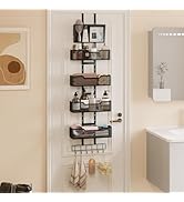 Hongtamoya Adjustable Over The Door Organizer, Closet Door Organizer Heavy Duty Hanging Door Stor...