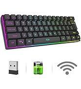 MageGee TS92 Wireless 60% Gaming Keyboard, Compact 61 Keys Rechargeable RGB Backlit Office Keyboa...