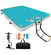 TONKOUM 5ft/6ft/8ft/10ft Floating Dock Water Platform, Multi-People Inflatable Floating Mat, Dock...