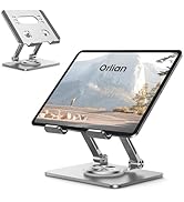 Tablet Stand Holder with Thickened 360°Rotating Base Dual Rod Adjustable Aluminum Stand for All 5...