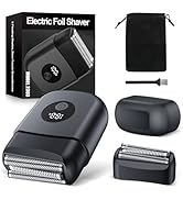 Mini Electric Razor for Men:Mini Electric Foil Shavers for Men,3 Floating Blades,IPX7 Waterproof,...