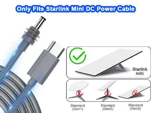 dc to usb-c cable for starlink mini