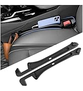 2PCS Car Seat Gap Filler Organizer with Hook,Cars Seat Side Gap Filler with Single Cards Slot for...