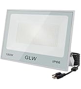GLW LED 150W Flood Light IP66 Waterproof Super Bright Work Lights,13,000lm 6500K Daylight White O...