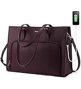 LOVEVOOK Laptop Bag for Women 15.6 inch Waterproof Work Tote Bag Briefcase with USB Charging Port...