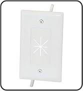 DATA COMM Electronics 45-0014-WH 1-Gang Cable Wall Plate w/ Flexible Opening, Low Voltage Wall Pl...
