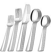 60-Piece Silverware Set Service for 12, Stainless Steel Flatware Cutlery Set, Kitchen Tableware S...
