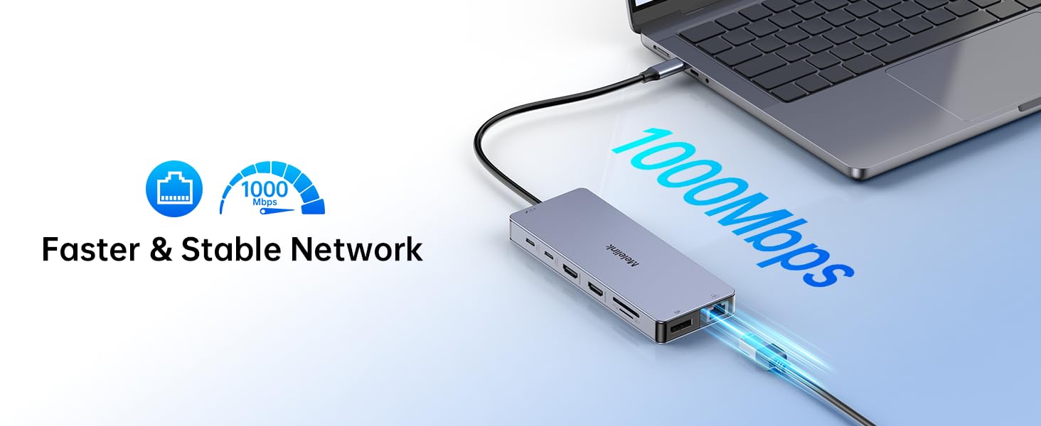 usb-c hub 2 hdmi adapter 4k@60Hz 8K DP ports usb c hub multiport adapter ethernet