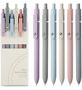 FIOVER Gel Pens - 6Pcs 0.5mm Pens Fine Point Smooth Writing Pen, Black Gel Ink Pens for Journalin...