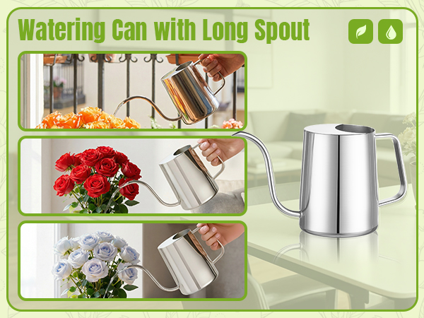 34oz/1000ml Watering Can Indoor Plants with Long Spout, Plant Watering Can for Ergonomic Handle