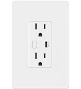 BN-LINK Smart Electrical Outlet with 2 Controlled Plugs and Type-C Charging, in-Wall Smart Wi-Fi ...