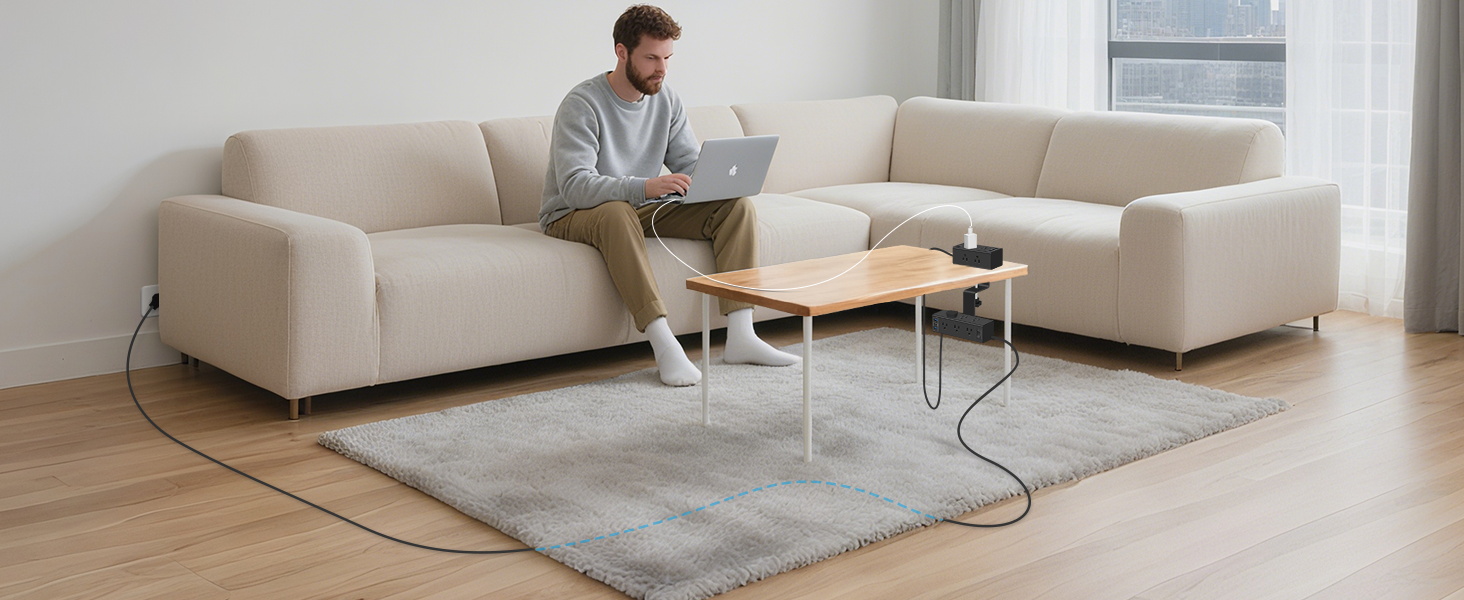 long cord power strip
