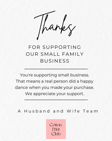 thanks for supporting a small business