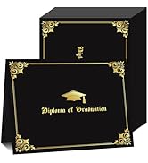 FYSUIMU 30 Packs Graduation Certificate Holders Black Diploma Cover Gold Foil Border Congrats Gra...