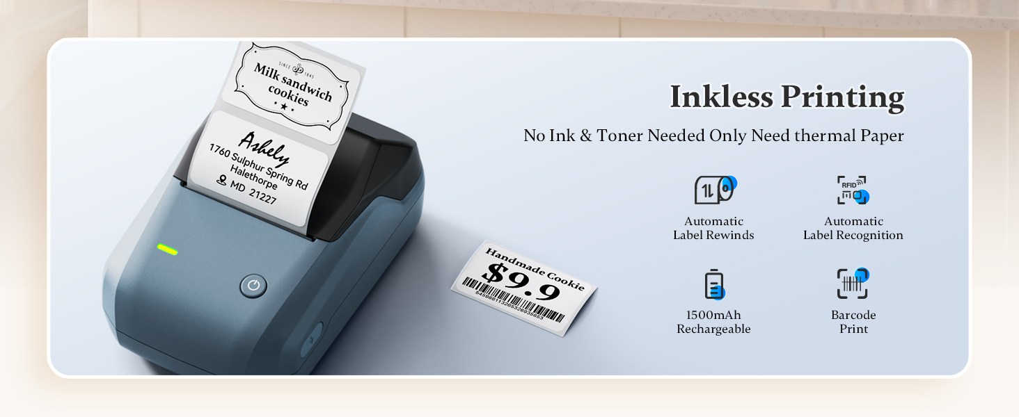 NIIMBOT inkless Barcode label Printer