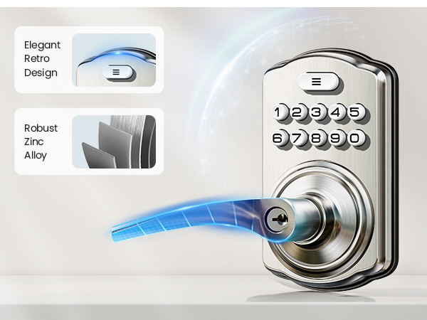 keypad door lock with handle