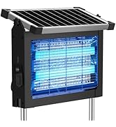 Solar Bug Zapper Outdoor, 4500V Mosquito Zapper Waterproof with Panel Sensor Electric Fly Zapper ...