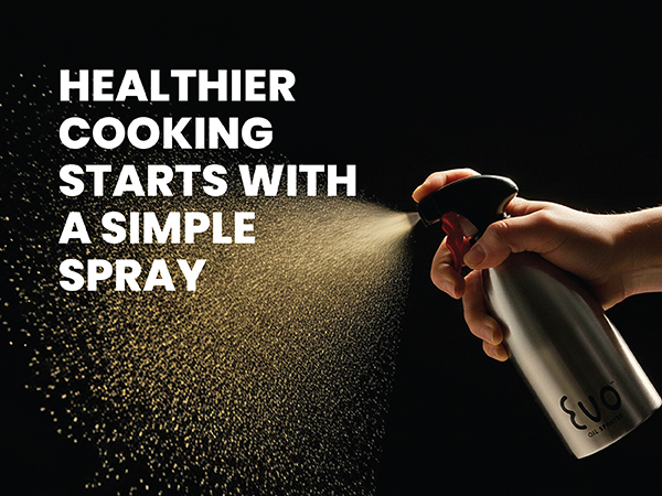 Evo Oil Sprayer 18/8 Stainless Steel, Non-Aerosol for Olive, Cooking Oils, and Vinegars