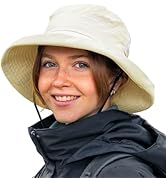 TOP-EX XL/XXL Women’s Wide Brim Bucket Sun Hat with Ponytail Hole UPF 50 Summer Packable Sunhat f...