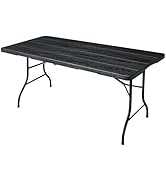 FROASISPRO 6ft Folding Table, Portable Heavy Duty Plastic Fold-in-Half Utility Table for Indoor/O...