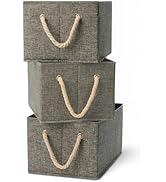 Basics Foldable Storage Bins with Rope Handles, Closet Organizers, Storage Baskets for Org...