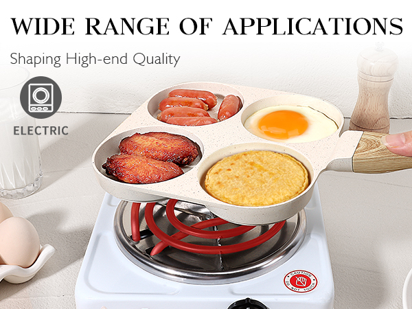 Egg Pan Omelette Pans 4 Cup Nonstick Granite Omelette Non Stick Skillet Pancake Induction Cookware