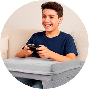 Gaming lap desk for couch and bed, designed for long play sessions with ergonomic arm rest support