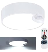 DJBoomy Battery Motion Sensor Ceiling Light: Indoor LED Wireless Ceiling Lights with Remote - Cor...