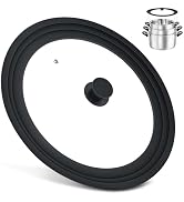 Extra Large Universal Lid Fits 13", 14", 15" Cookware - Silicone Replacement Pan Lid for Pots, Pa...