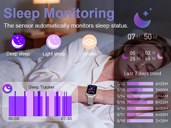 The sleep tracker can automatically track your sleep and analyze your sleep quality