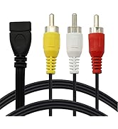 USB to RCA Cable,USB A 2.0 Female to 3 RCA Male Jack Splitter Audio Video AV Composite Adapter Ca...