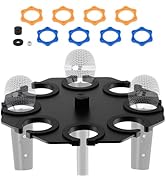 Lifexciting 8-Slot Multi Microphone Holder Up to 8 Mics Metal Tray Attachment for 5/8"-27 or 3/8"...