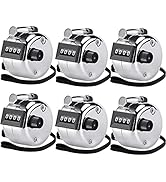KTRIO Pack of 6 Handheld Tally Counter 4-Digit Number Count Clicker Counter, Hand Mechanical Coun...