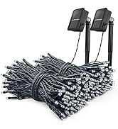 woohaha 2 Pack Solar String Lights Outdoor, 39ft 100 LED 8 Modes Waterproof Fairy Lights, Decorat...