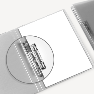 closeup of clamp in translucent gray clamp book