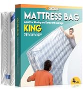 Plastic Mattress Bag for Moving Storage, Waterproof Mattress Cover, Mattress Protector for Moving...