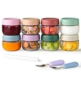 Glass Baby Food Storage Containers, Baby Food Jars, 8 Pack Small Glass Containers with Lids, 4 oz...