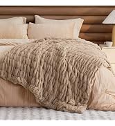 Bedsure Gentlesoft Fluffy Cozy Faux Fur Throw Blanket for Couch, Soft Fuzzy Plush Furry Blanket, ...