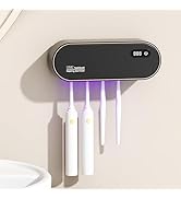 Toothbrush Holder Wall Mounted, Cleaning Box with Smart Drying and Cleaning, Toothbrush Holder wi...