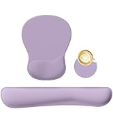 RICHEN Wrist Rest Support for Mouse Pad&amp;Keyboard Set with Coaster,Concave Curved Memory Foam, Non...