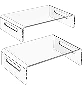 Zimilar 2 Pack Monitor Stand Riser, Acrylic Monitor Stand for Computer, Laptop, Printer, Notebook...