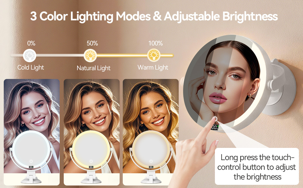 Makeup mirror with lights