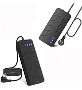 Asamoom 25ft Power Strips with Surge Protection 1700J